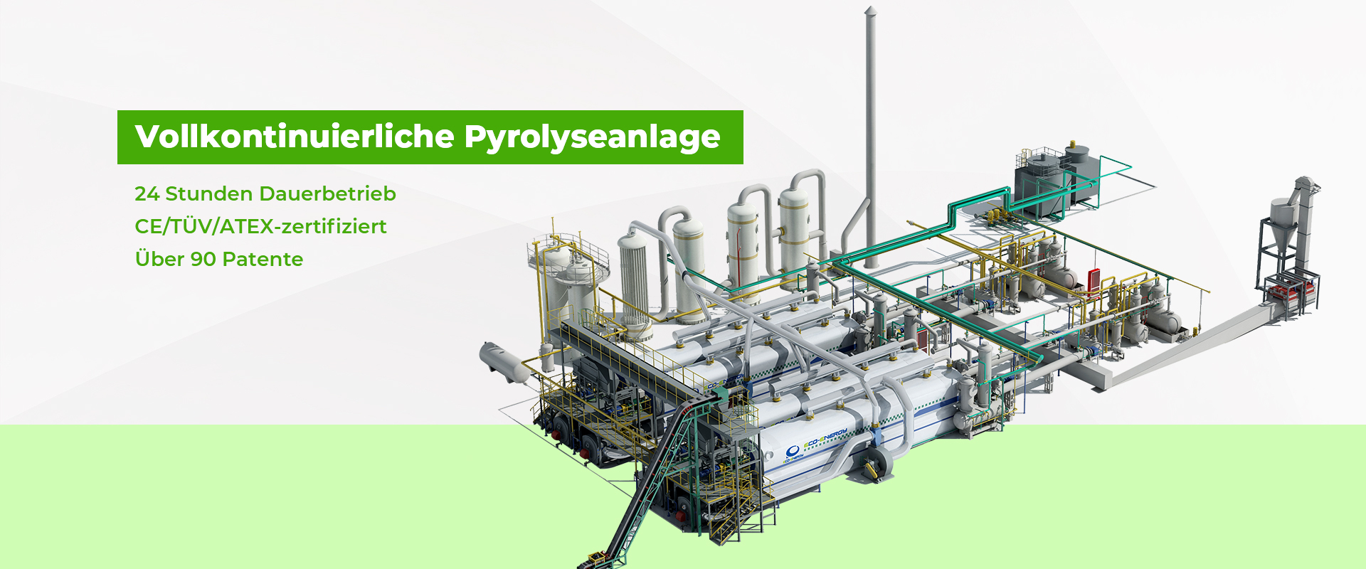 Pyrolyseanlage, Abfallrecyclinganlage, Recycling von Kunststoffabfällen ...